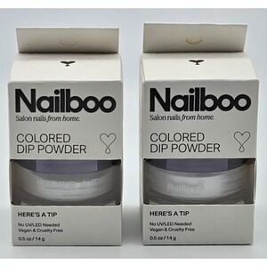 Nailboo Colored Dip Powder 2 Jars Here's A Tip Opaque White Acrylic Nail Gel New